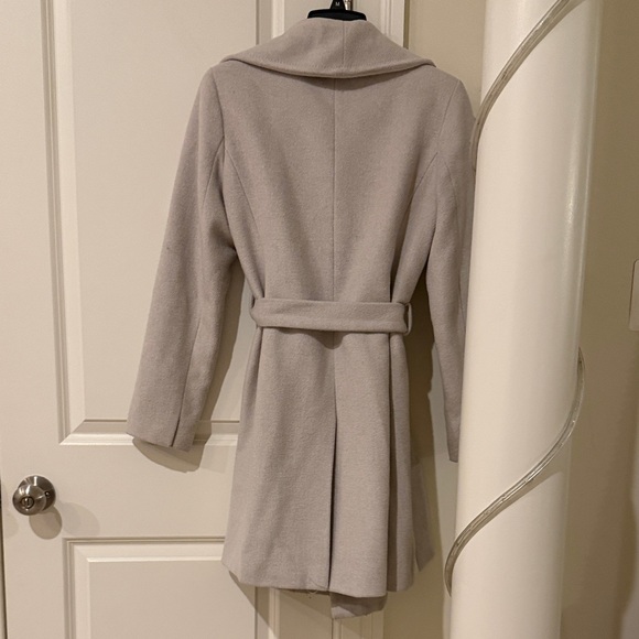 Limited Scandal Collection Light Tan Women's Draped Wool-Blend Coat - Picture 4 of 5